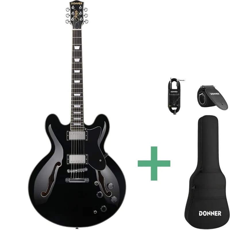 Donner DJP-1000D elgitarr svart