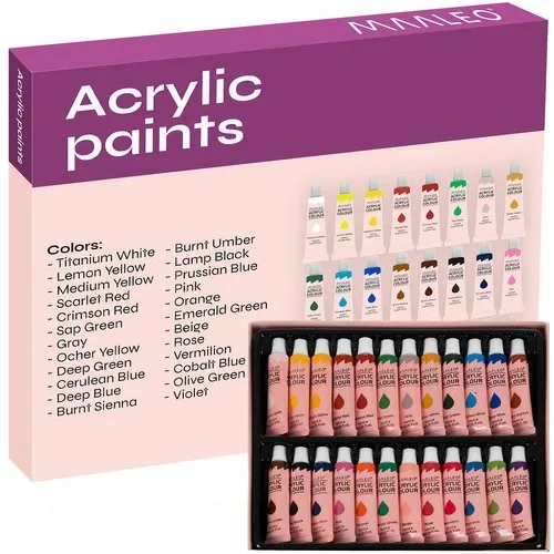 Akrylfärger - 24 st - 12 ml