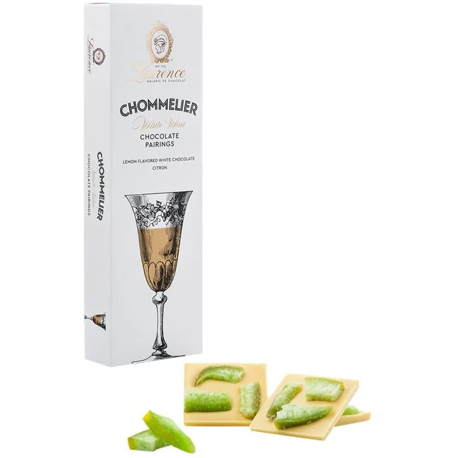 Vit choklad med citronsmak och citroner Laurence Chommelier White Wine, 100 g
