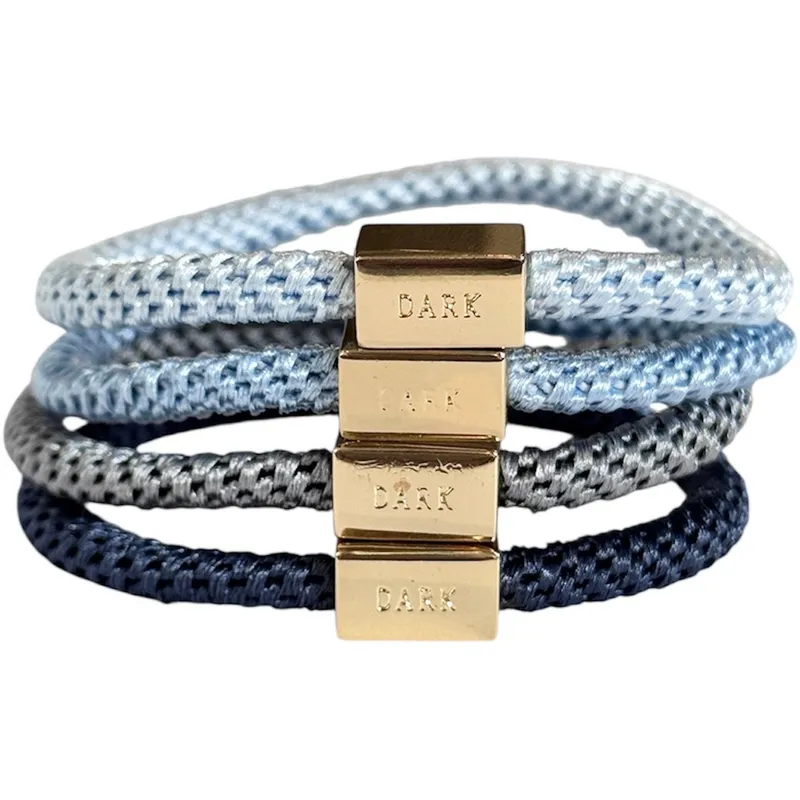 Dark Fat Hair Ties Thin Combo Blue Mix – 4 pcs