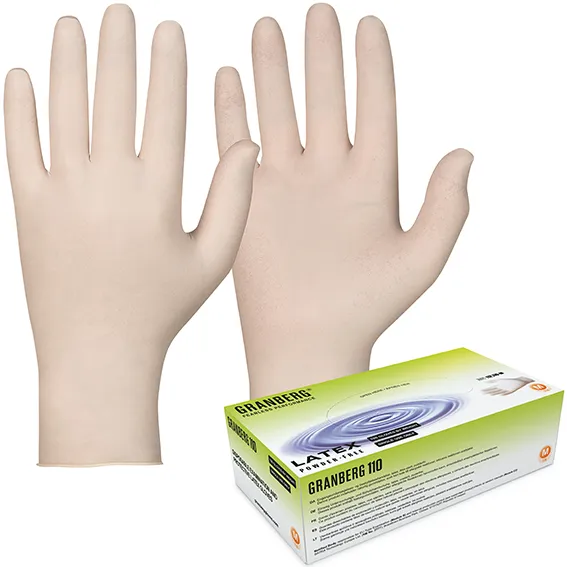 Engångshandske Latex 110 puderfri off-white 100-pack stl L