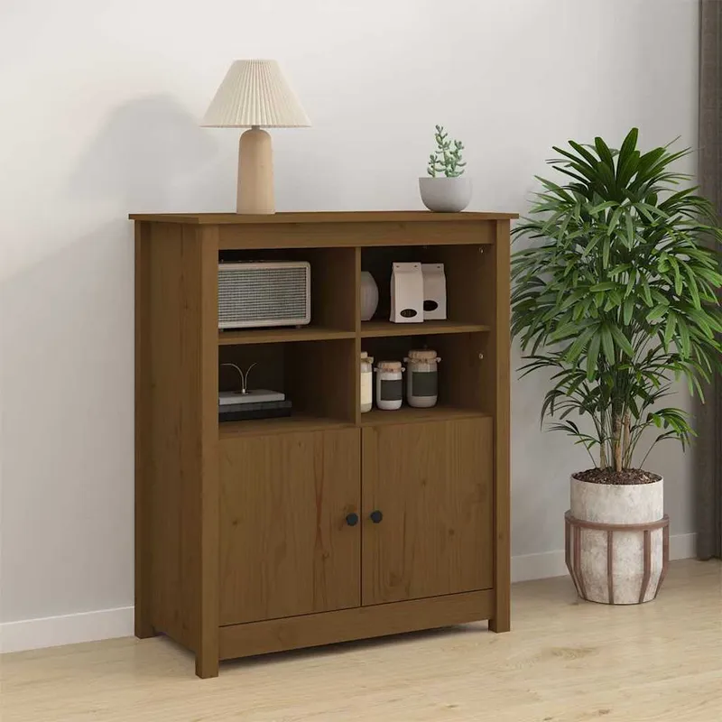 vidaXL Skänk honungsbrun 83×41,5×100 cm massiv furu