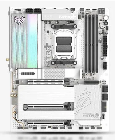Sapphire NITRO+ X870EA PhantomLink Polar Moderkort - AMD X870E - AMD AM5 - DDR5 RAM - ATX