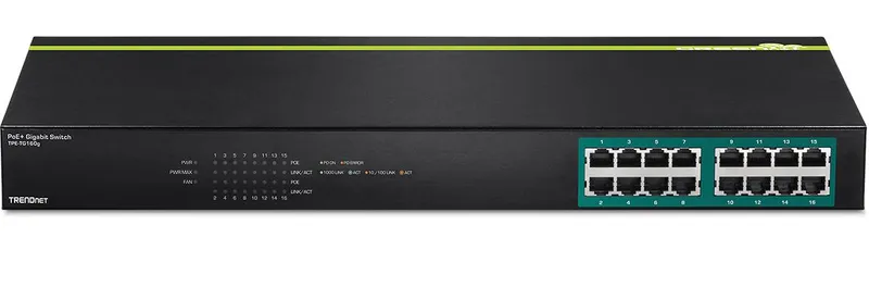 TRENDnet TPE-TG160G Switch fläktlös, metall 16 portar