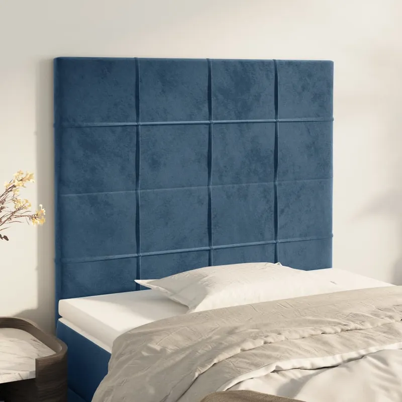 vidaXL Sänggavel mörkblå 100x5x118/128 cm sammet (#2420)