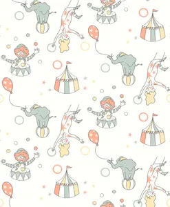Fiona Walldesign No Limits 640613 Tapet Circus Vit/multi