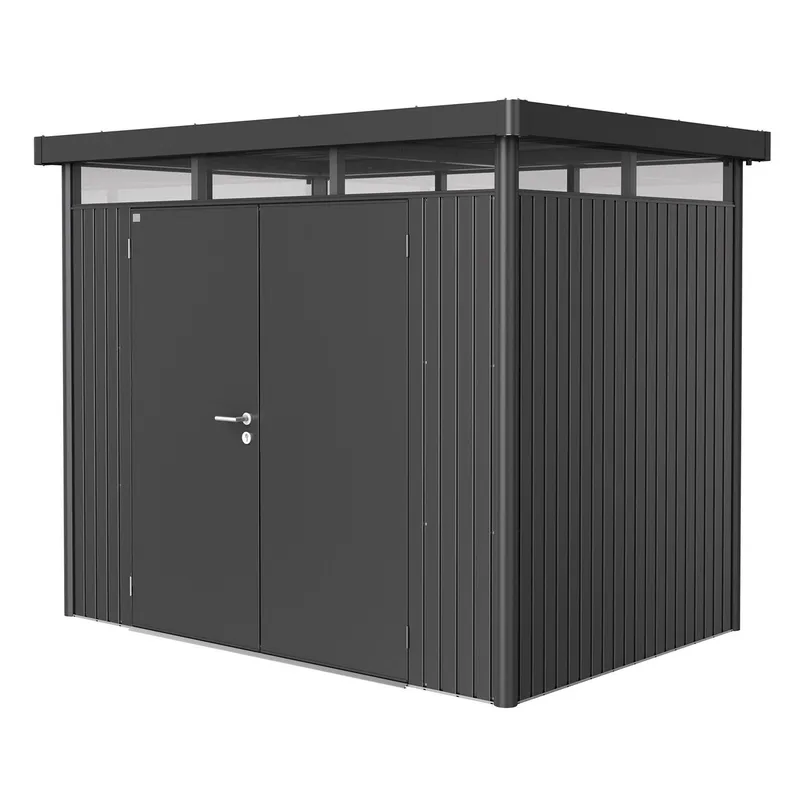 Biohort, Highline trädgårdsskjul dubbeldörr storlek h2 metallic mörkgrå