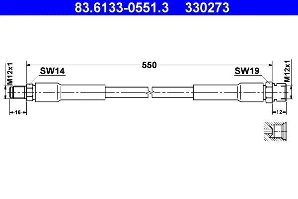 Bromsslang ATE 83.6133-0551.3