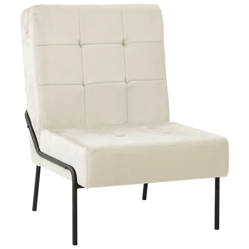 vidaXL Avkopplingsstol 65x79x87 cm gräddvit sammet