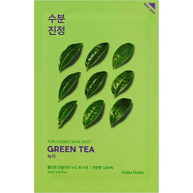 HOLIKA HOLIKA Pure Essence Mask Sheet Grönt te 10 st + SLUMPMÄSSIG GÅVA