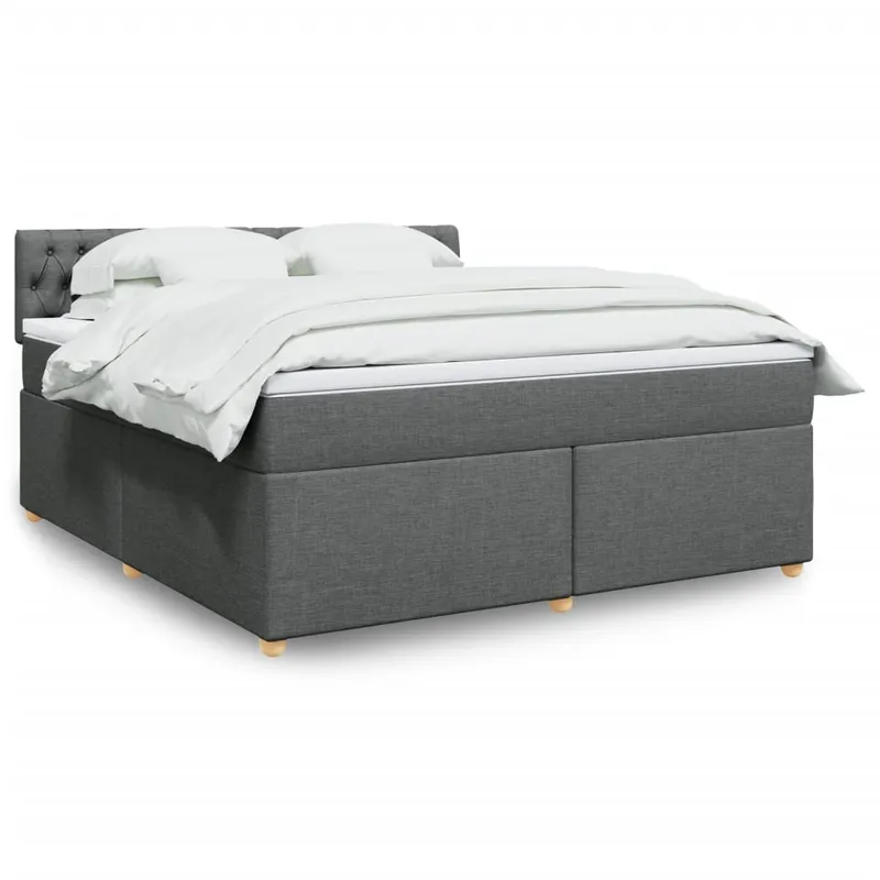 vidaXL Ramsäng med madrass mörkgrå 180×200 cm tyg (#9491)