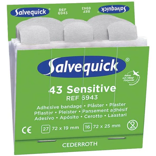 Plåsterrefill Sensitive Non-Woven 6943 Vit 6 x 43 st/fp
