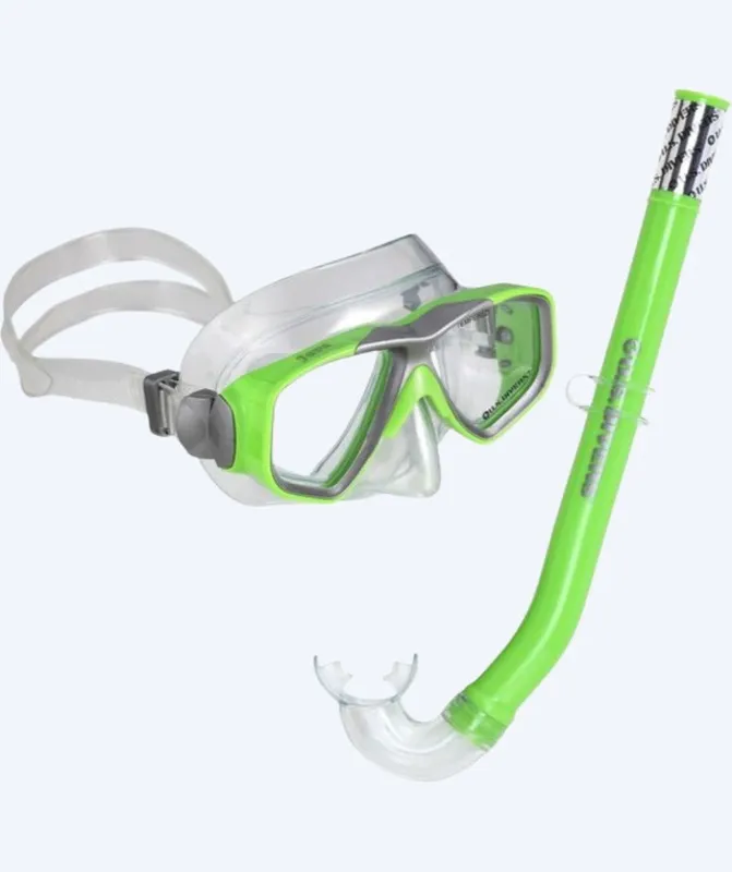 Aqualung Combo snorkelset för barn (8-18) - Java - Grön/klar - Snorkelset barn (4-16 år)