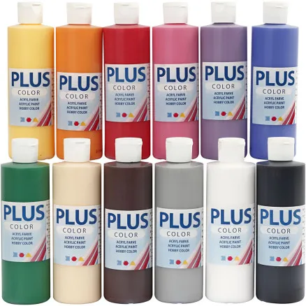 Hobbyfärg Plus Color 12x250ml
