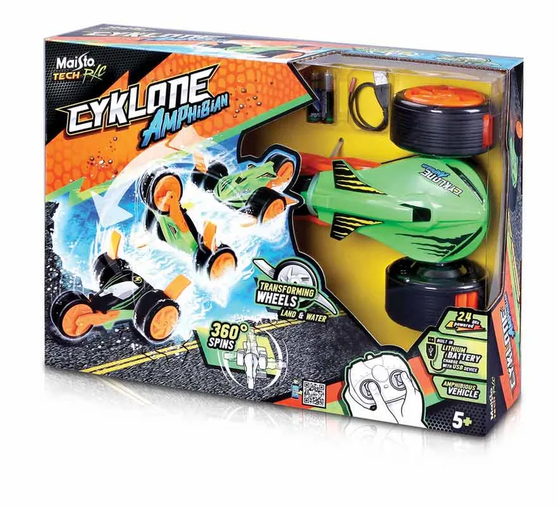 Radiostyrd Bil – Cyklone Amphibian 2.4 GHz – Röd