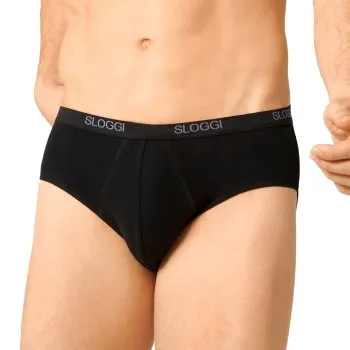 Sloggi Kalsonger 2P For Men Basic Midis Svart bomull Large Herr