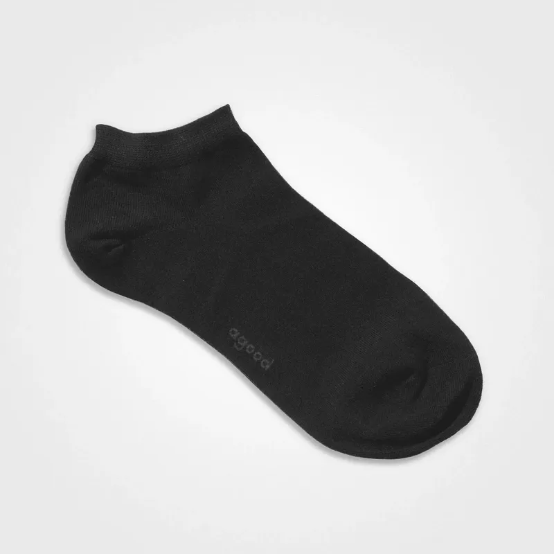 Black Bamboo Ankle Socks 5-Pack, Antibacterial & Sustainable, 35-38