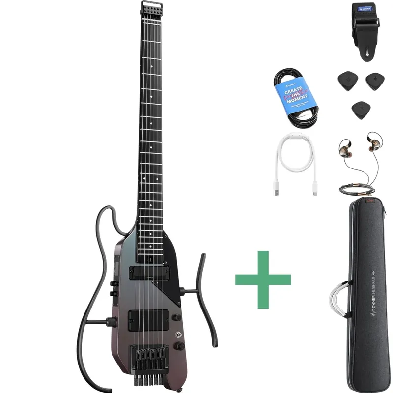Donner HUSH-X PRO silent elgitarr midnight glow