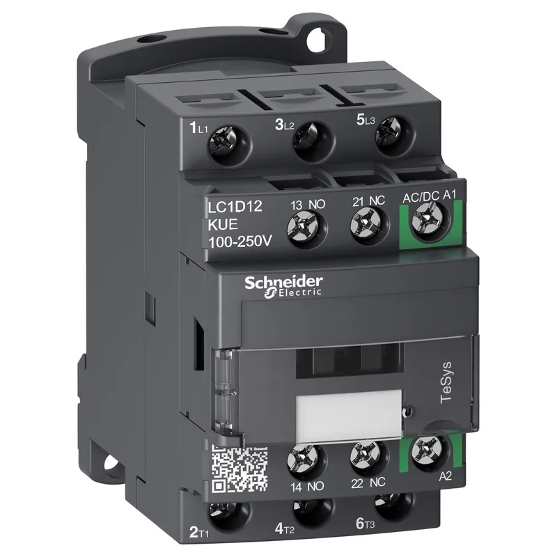 Schneider Electric LC1D12KUE Kontaktor 1 Öp + 1 Sl, 5,5 kW, 12 A 100-250 V