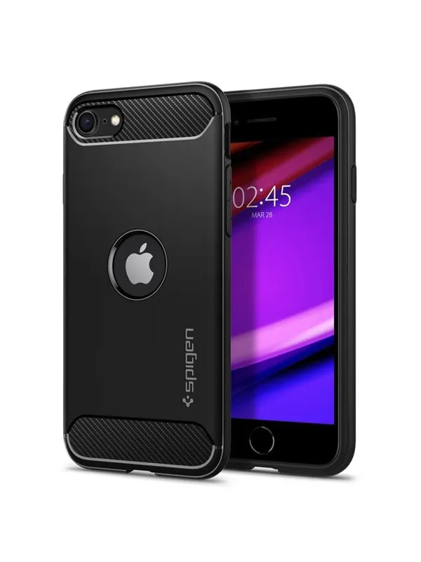 Spigen Rugged Armor – black – iPhone SE (2022/2020)