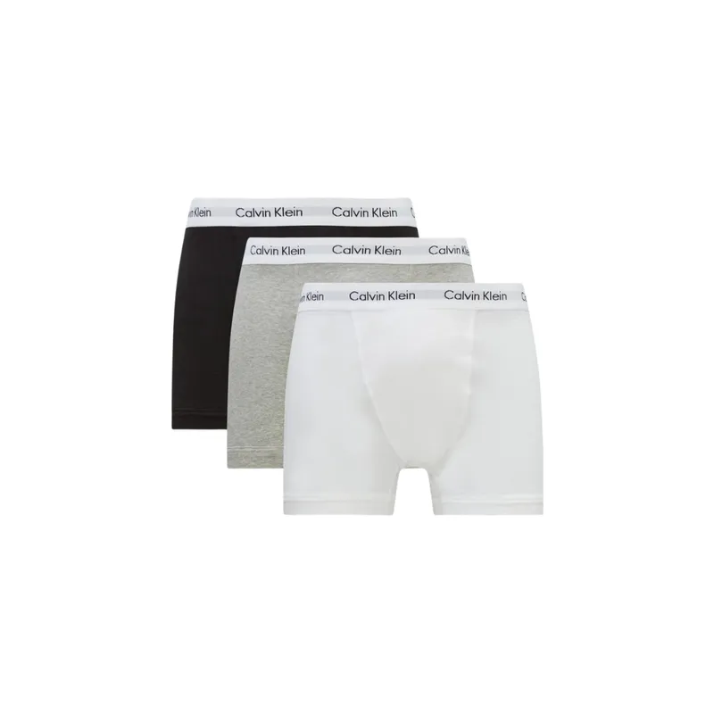 Calvin Klein Kalsonger 3P Cotton Stretch Low Rise Trunks Vit/Grå bomull Small Herr