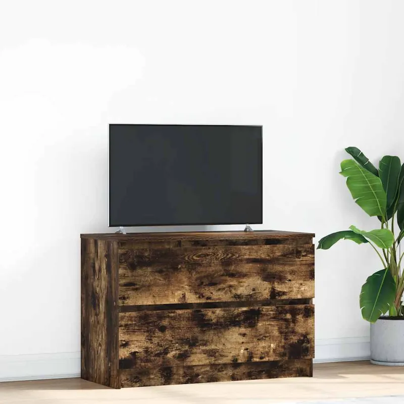 vidaXL TV-bänk rökt ek 80x35x54 cm konstruerat trä