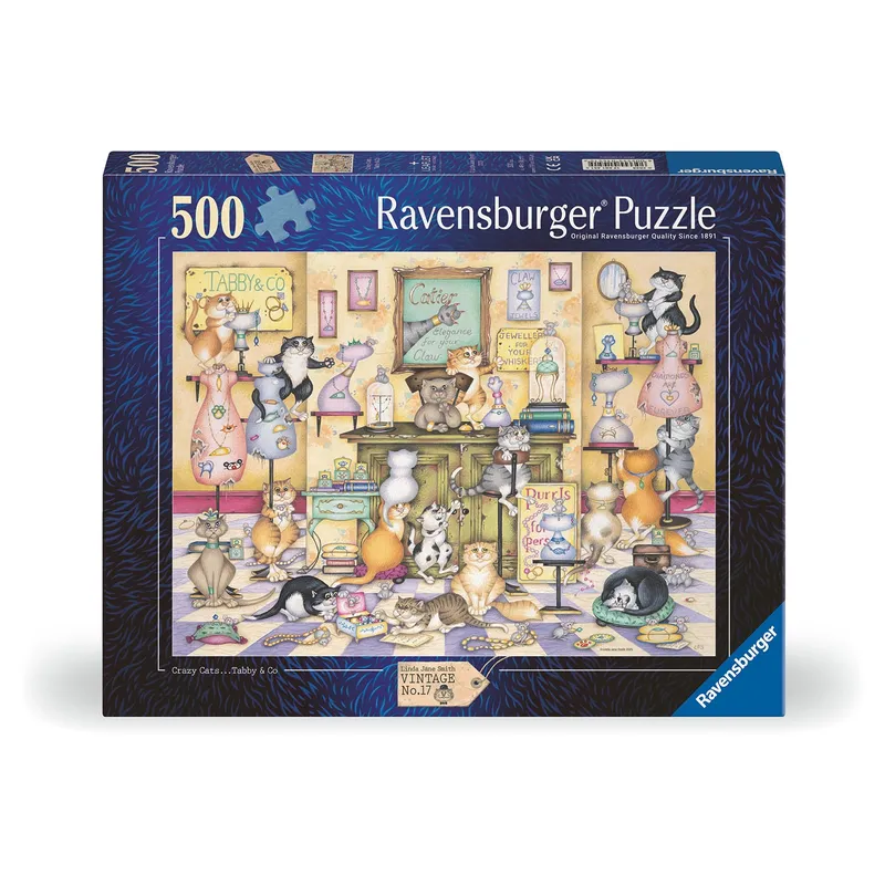 Crazy Cats Taby & Co. Pussel 500 bitar, Ravensburger
