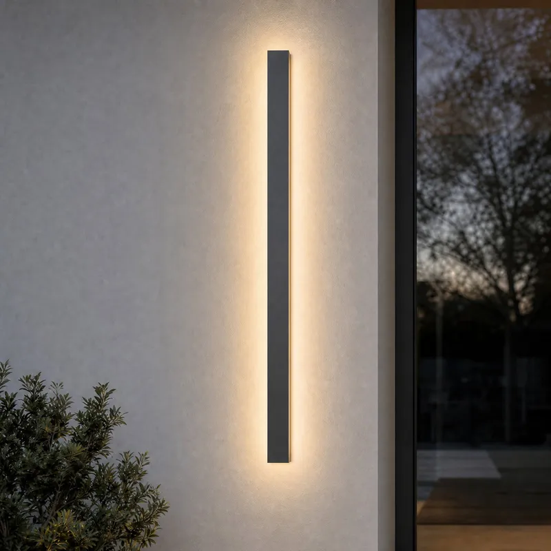 Lengo LED-utomhusvägglampa, 3 000 K, antracit, 100 cm, upp/ned - Lucande - Modern - Aluminium - Vinklad