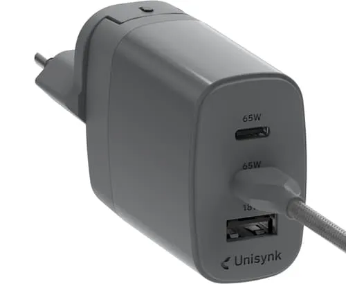 Unisynk 3 Port Global Multi-Charger Kit - 65W - Grey