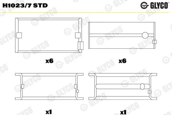 Vevlager GLYCO H1023/7 STD
