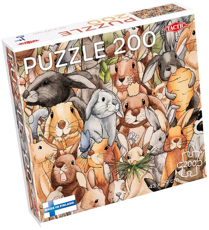 TACTIC Pussel – 200 Delar – 43×29 cm – Kaniner