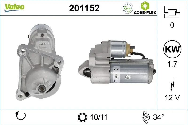 VALEO 201152 Startmotor