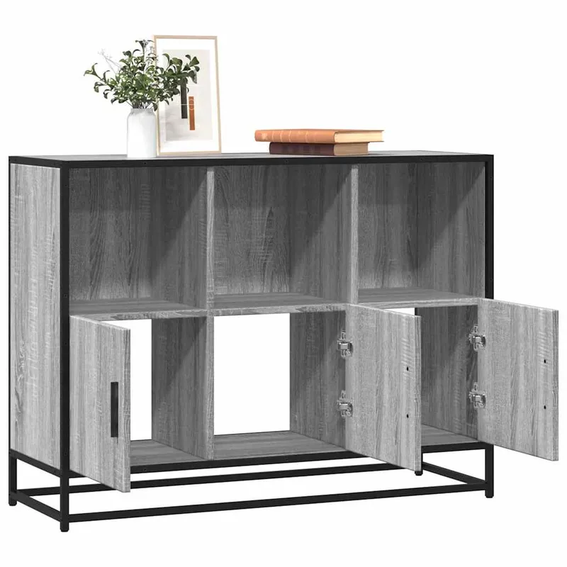 vidaXL Byrå grå sonoma 100x35x76 cm konstruerat trä