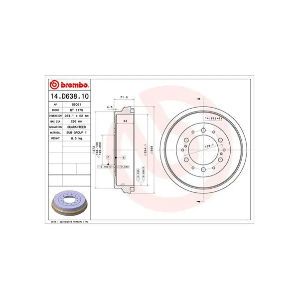 Bromstrumma BREMBO 14.D638.10