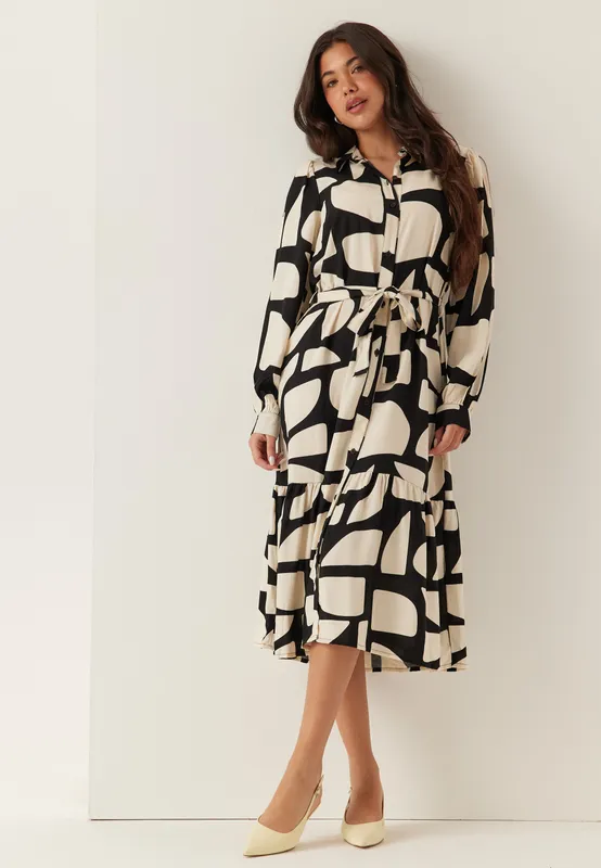 Viscose Flounce Shirt Dress (#1456)