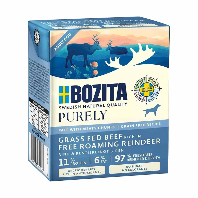 Purely Adult Paté Beef/Reindeer Våtfoder för Hund - 6 x 370 g