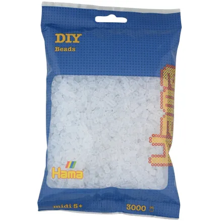 Hama Beads 201-19, Transparent, Rund pärla, 3000 styck