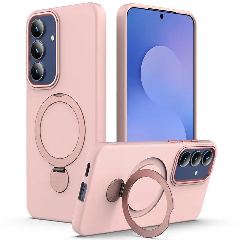 Mobilskal för Samsung Galaxy S26 Plus Magnetiskt Ring Kickstand TPU + PC – Rosa (#9009)