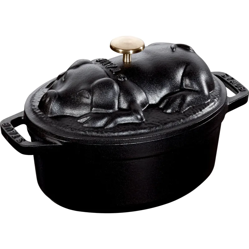 Staub La Cocotte gjutjärnsgryta 17 cm med grislock, svart