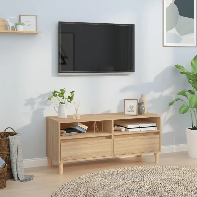 vidaXL Tv-bänk sonoma-ek 100×34,5×44,5 cm konstruerat trä