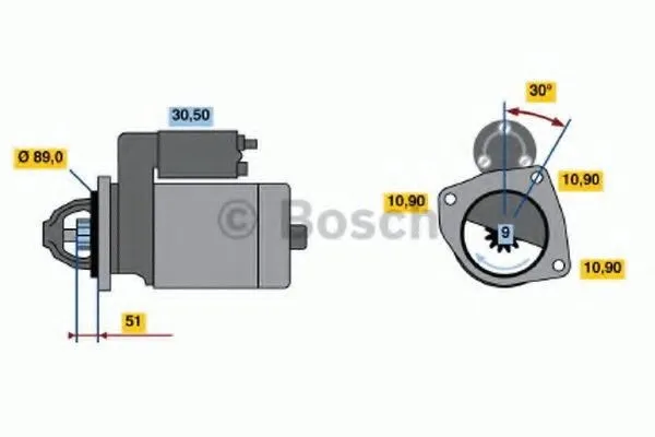 Startmotor BOSCH 0 986 017 990