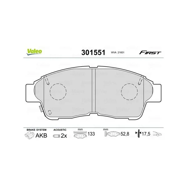Bromsbelägg VALEO 301551