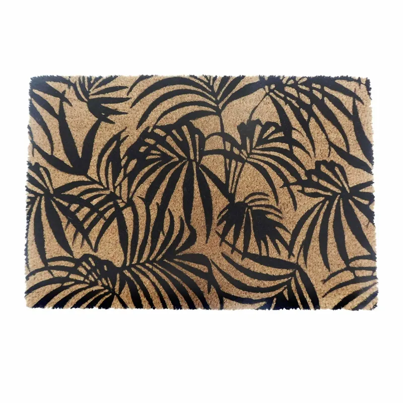 Dörrmatta med kokosmönster, botanisk design, 60 x 40 cm, halkfri