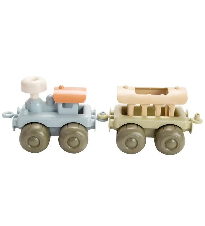 Dantoy BIO Plastic Tåg m. Vagn - 21 cm - Pastell