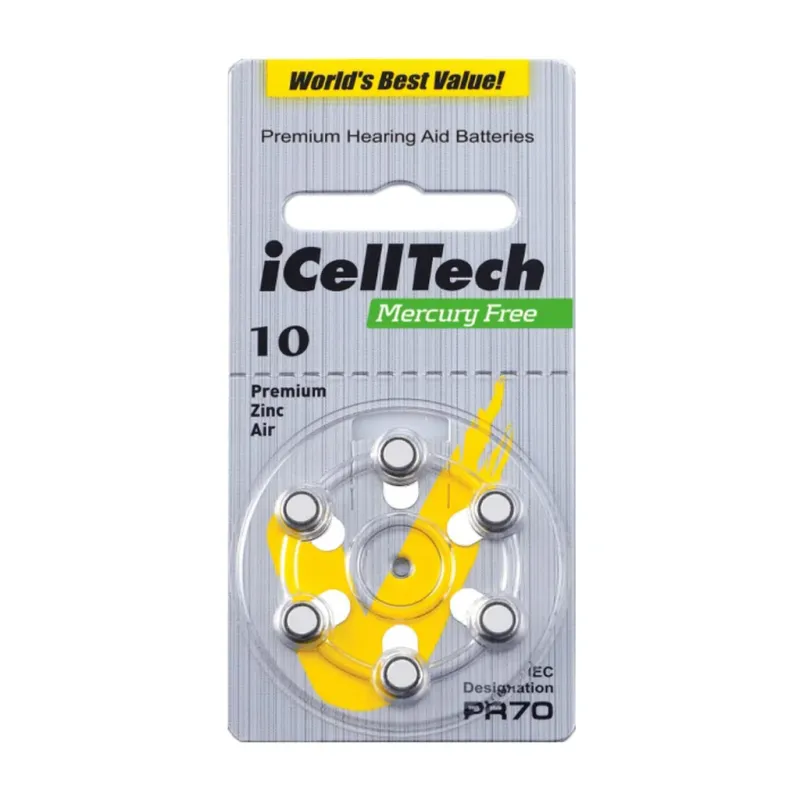 iCellTech PR70/ZA10/DA10/V10 Hörapparatsbatteri