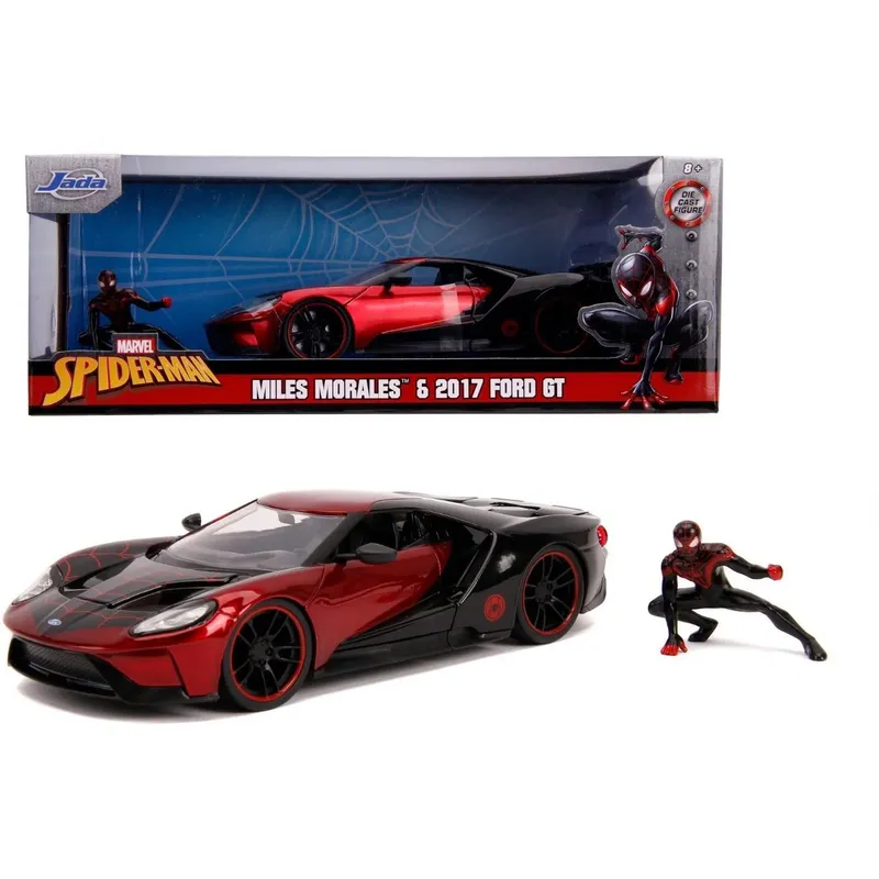 Jada Toys Spider-Man Bil med Figur Miles Morales 2017 Ford GT 1:2