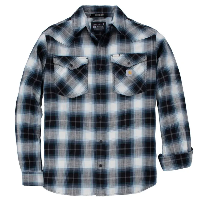 Carhartt 107016N04-M Skjorta Plaggtvättad och extra rörlighet Svart