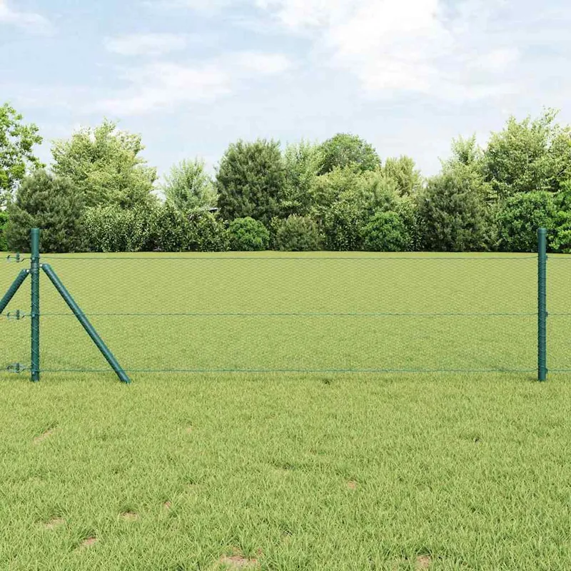 vidaXL Hexagonstängsel 0,4 x 50 m PVC Grön