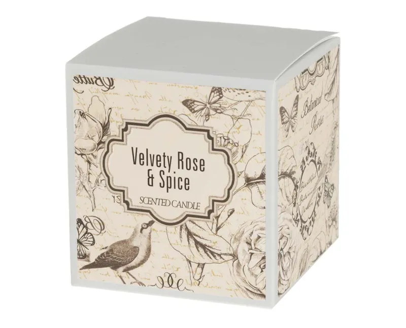 Doftljus i frostat glas – Rosor & Kryddor