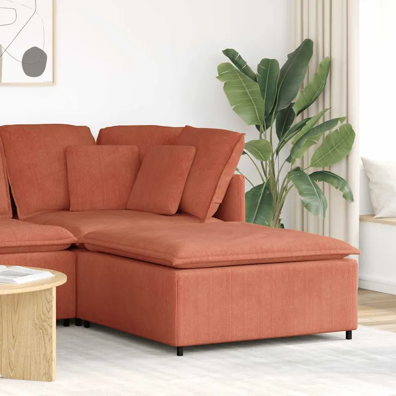 vidaXL Modulär soffa fotpallsmodul röd orange 100x100x48 cm